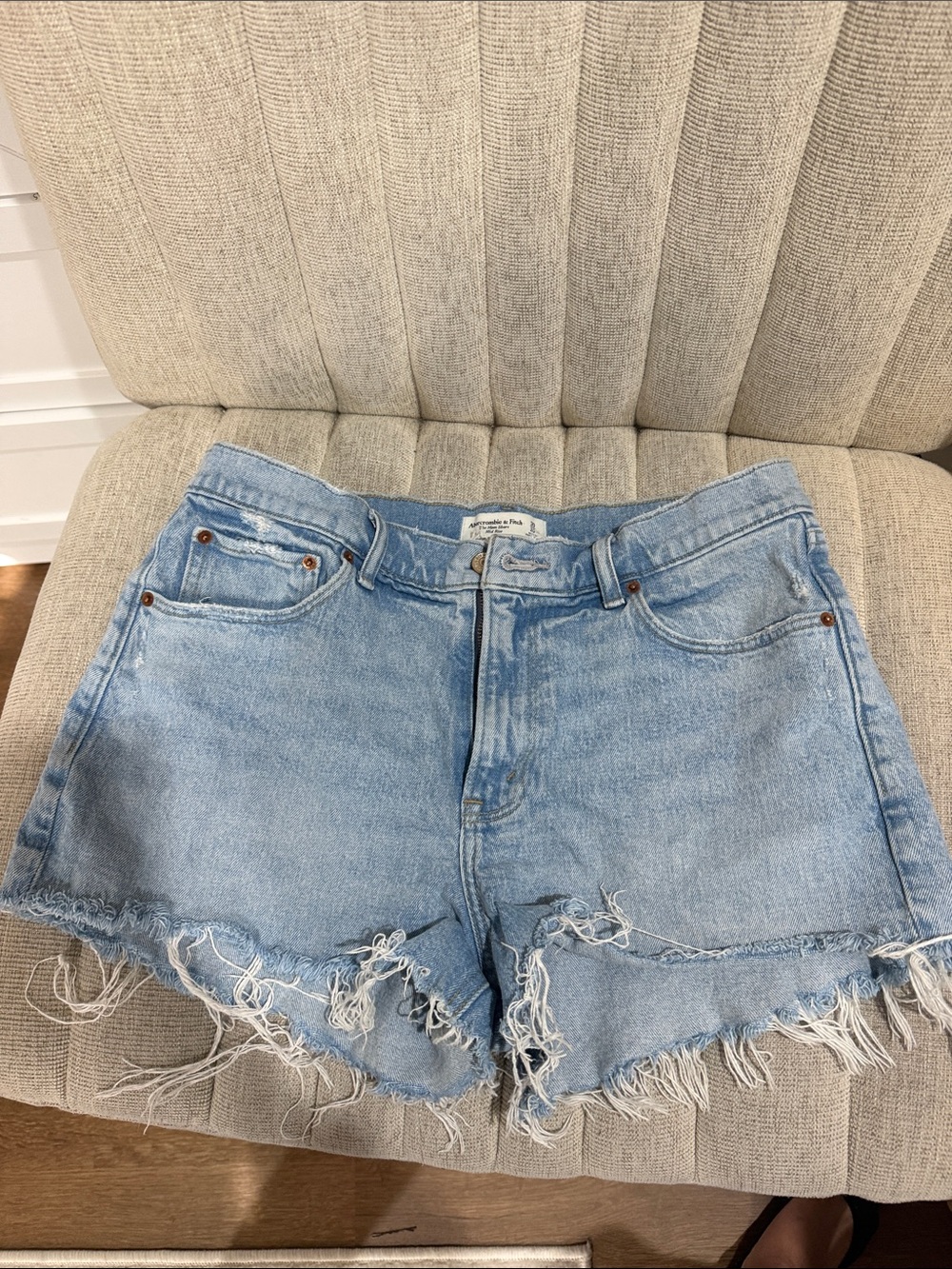 American Eagle Outfitters Light Blue Distressed Denim Shorts